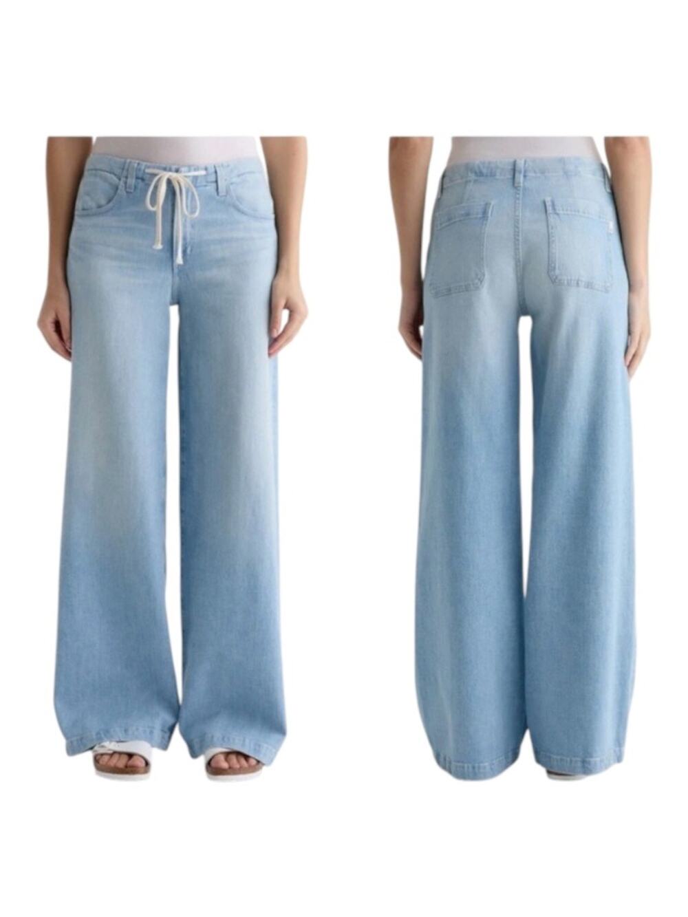 AG Adriano Goldschmied Stella Cinched Low Slung Palazzo Jeans in Serendipity 25
